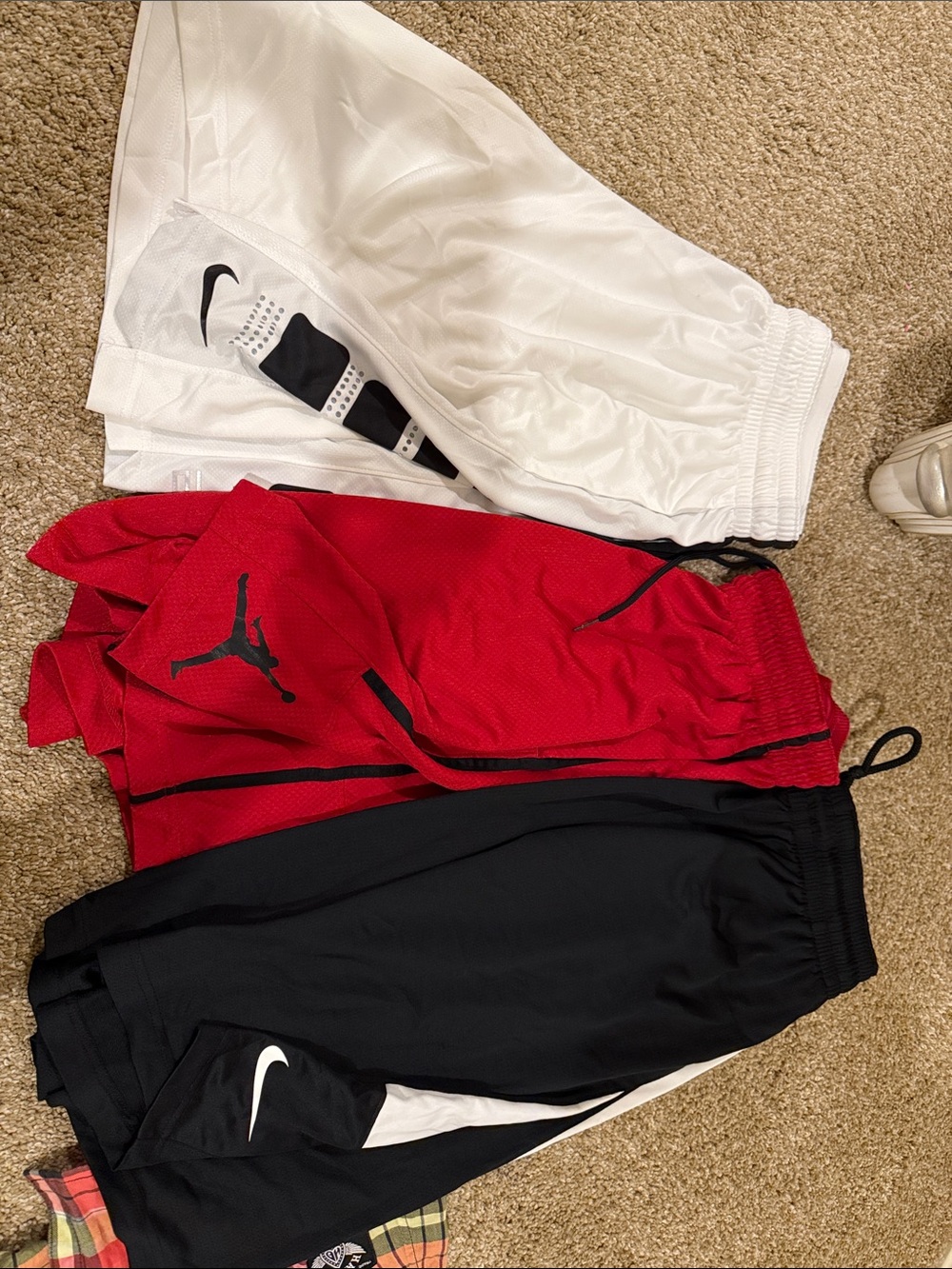 Nike Kids White Athletic Shorts with Black Accent